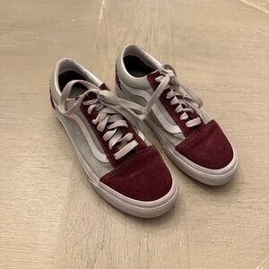 Vans Maroon and Light Gray Sneakers for school fall